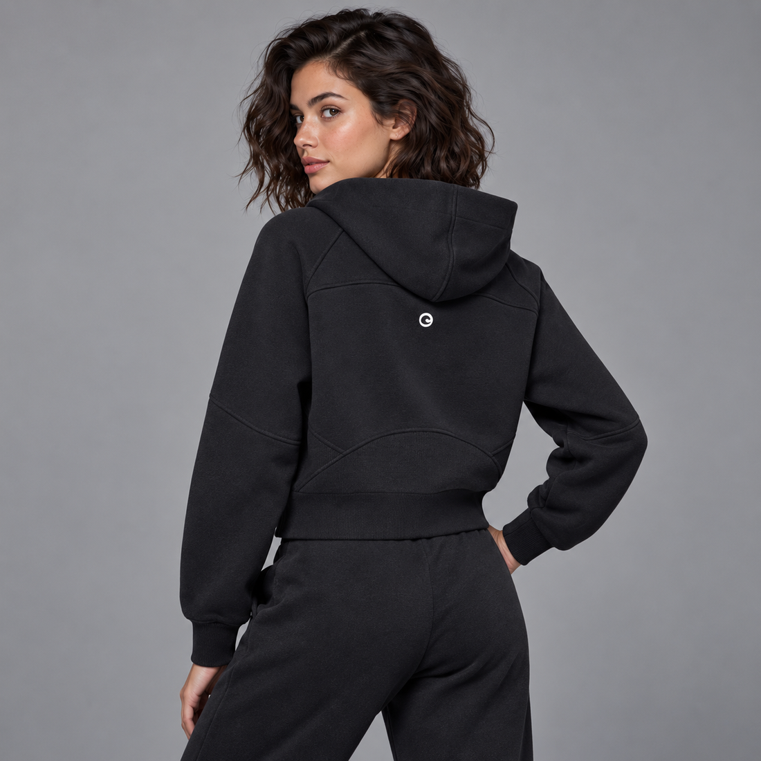 Cropped Half-Zip Hoodie