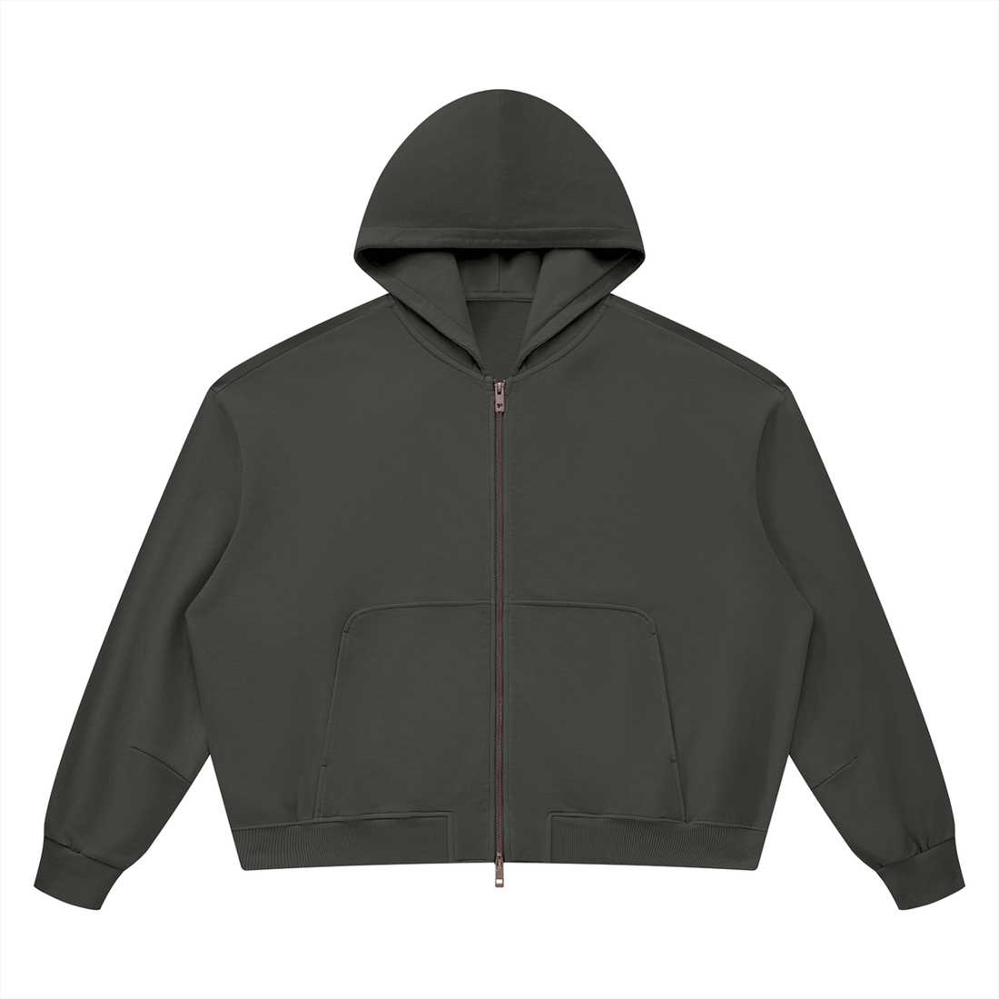 Unisex Vintage Wash Boxy Full Zip Hoodie