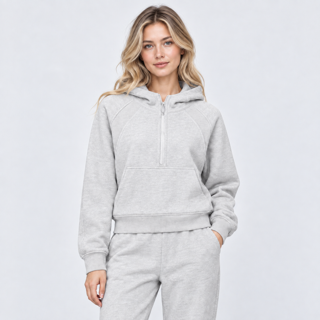Cropped Half-Zip Hoodie
