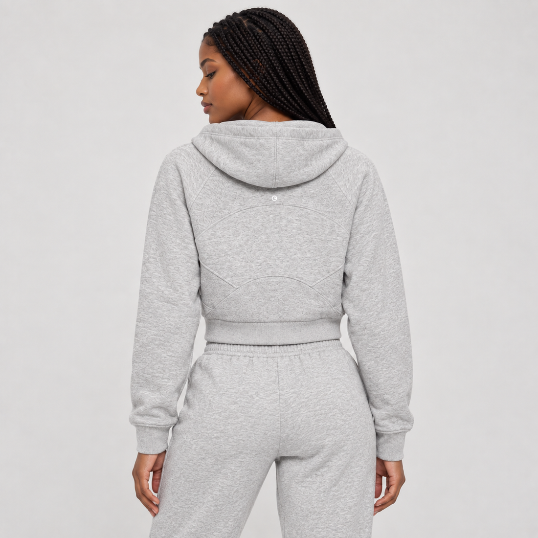Cropped Zip-Through Hoodie
