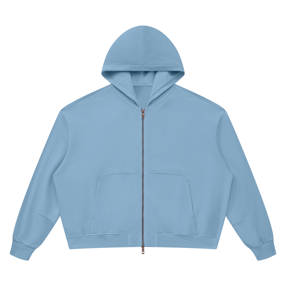 Unisex Vintage Wash Boxy Full Zip Hoodie
