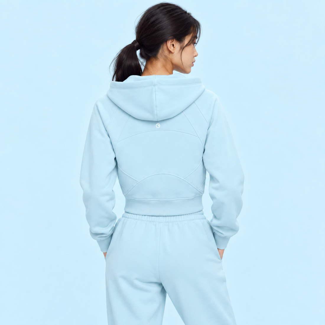 Cropped Zip-Through Hoodie