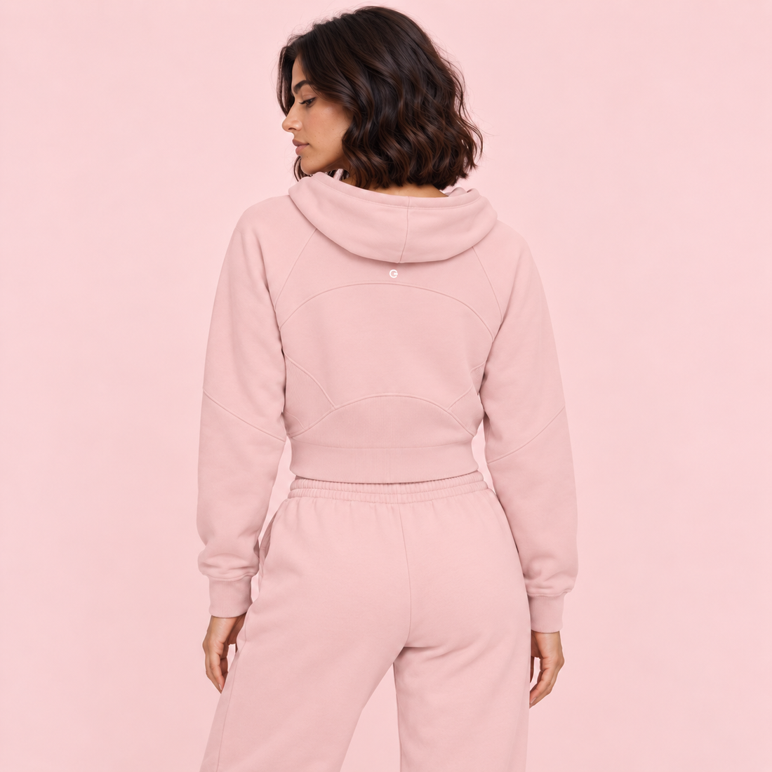 Cropped Zip-Through Hoodie