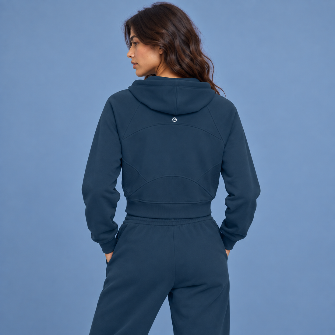 Cropped Zip-Through Hoodie
