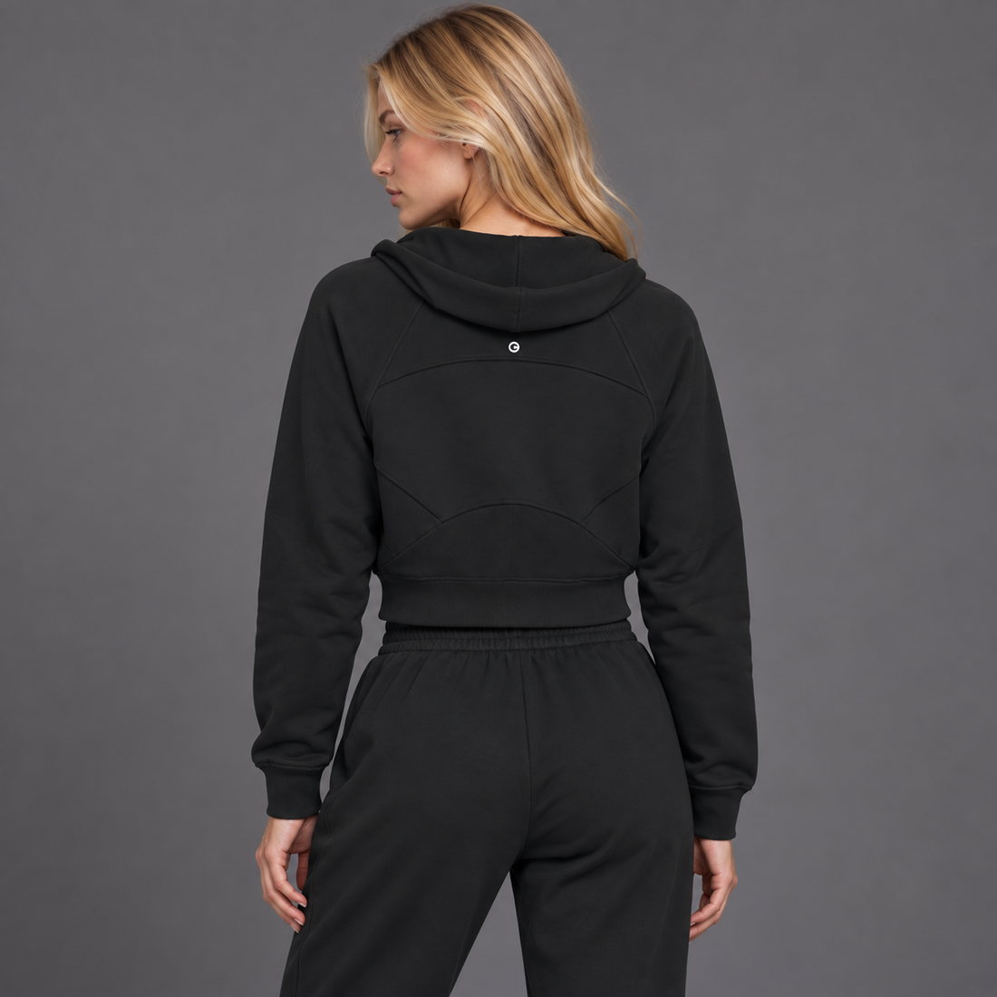 Cropped Zip-Through Hoodie