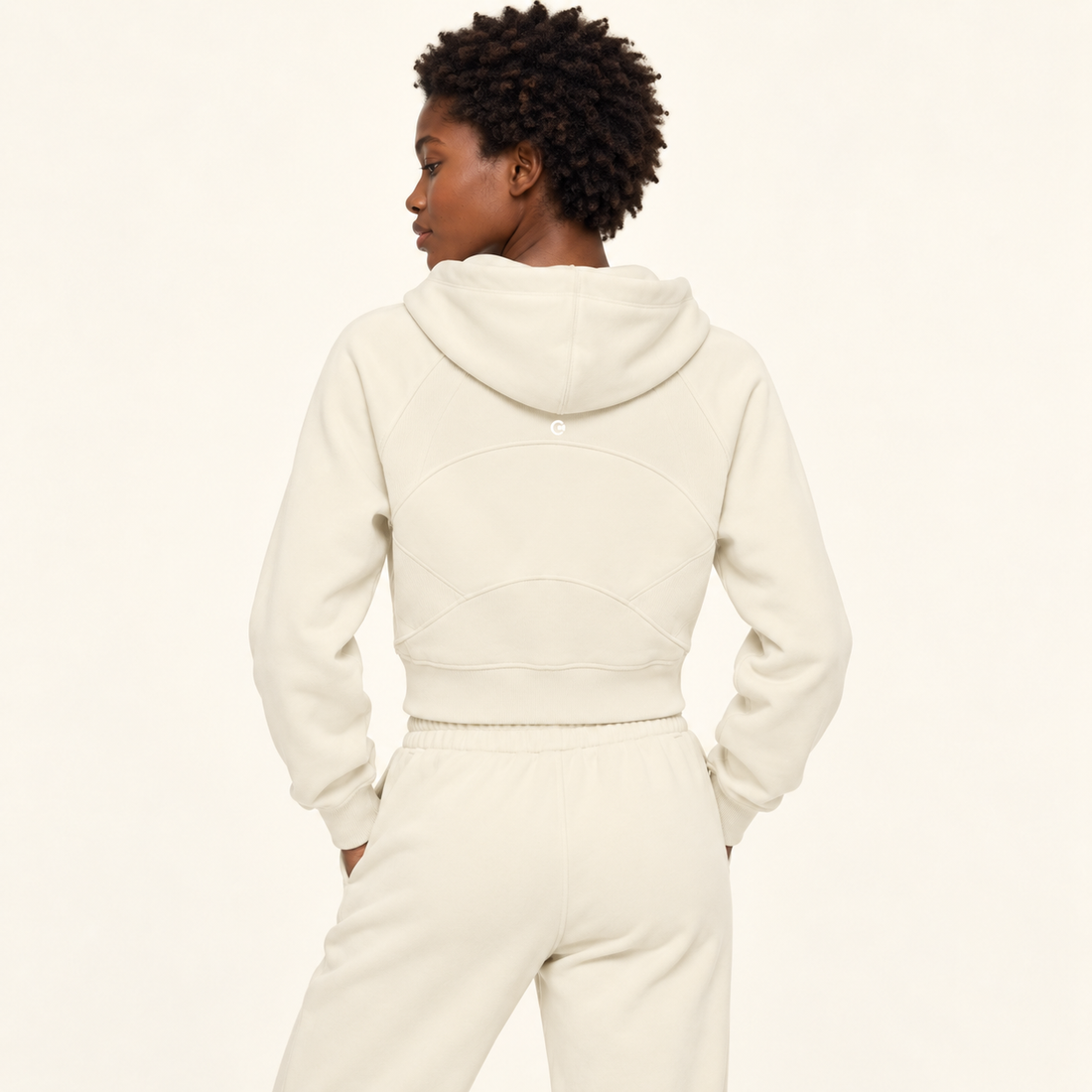 Cropped Zip-Through Hoodie