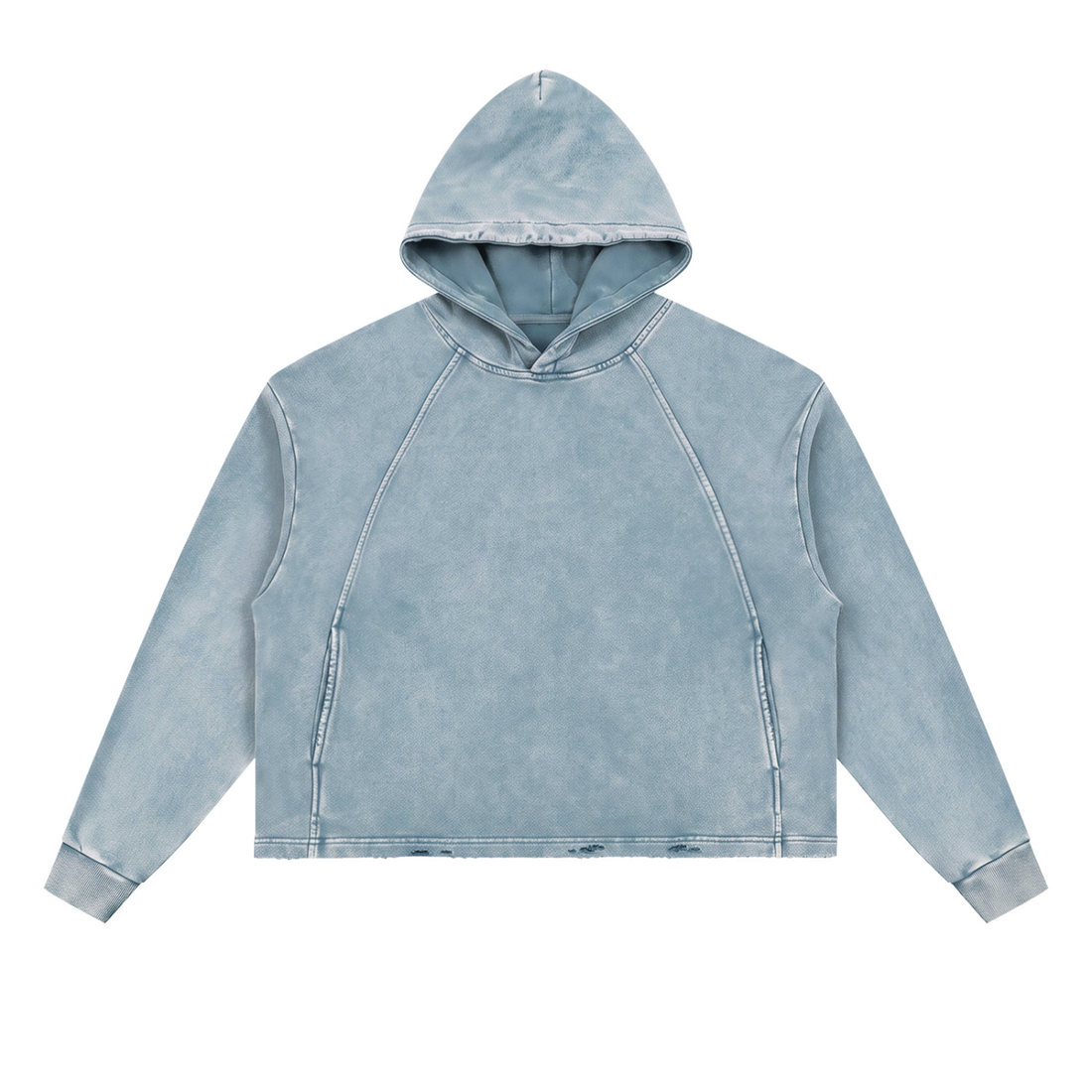 Vintage Washed Frayed-Hem Hoodie