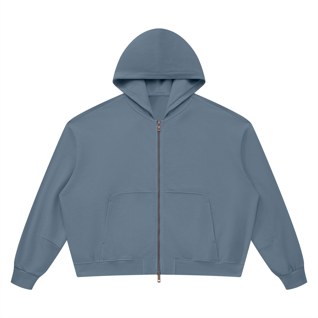 Unisex Vintage Wash Boxy Full Zip Hoodie