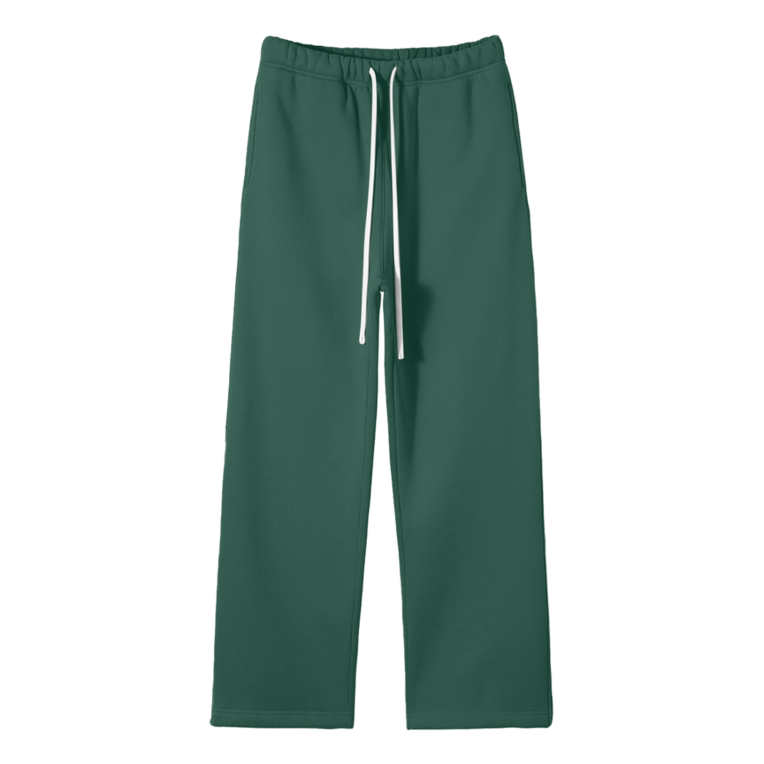Unisex Solid Color Fleece Straight Leg Pants